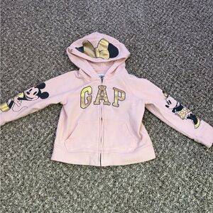 GUC baby gap Minnie and Mickey gold bow zip up 2T hoodie